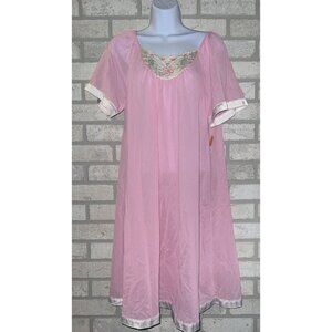 Vintage Kelly Reed Flowy Nylon Dress Nightgown Womens Medium Made In USA